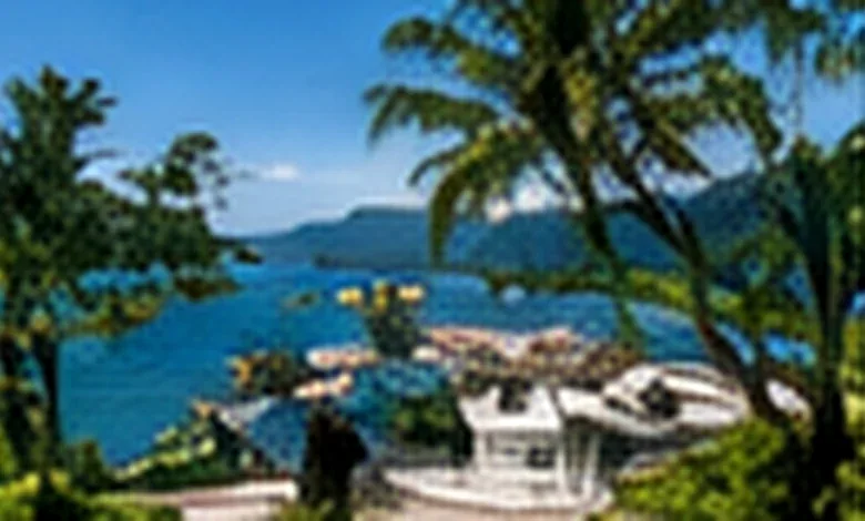 Image illustrative de toiture et paysage tropical